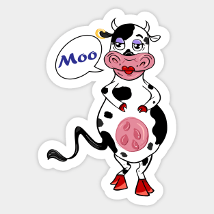 lady cow Sticker